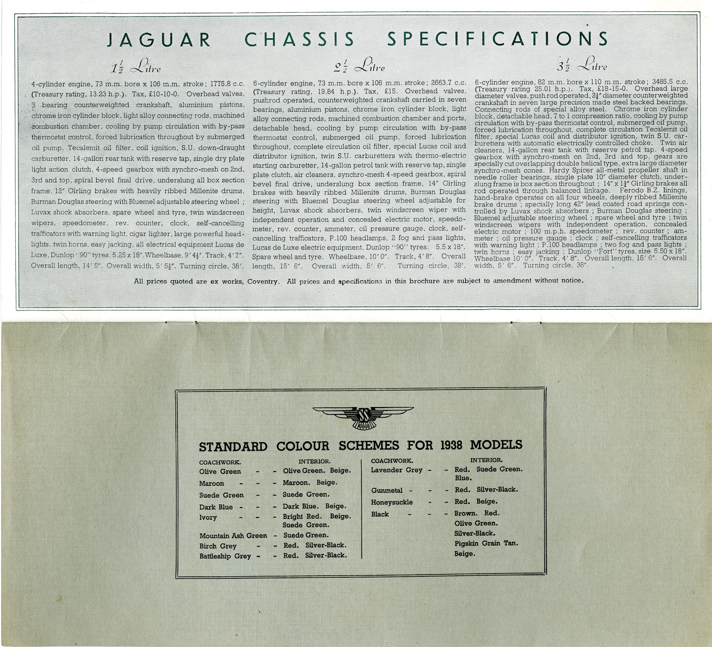 Jaguar Chassis Specifications